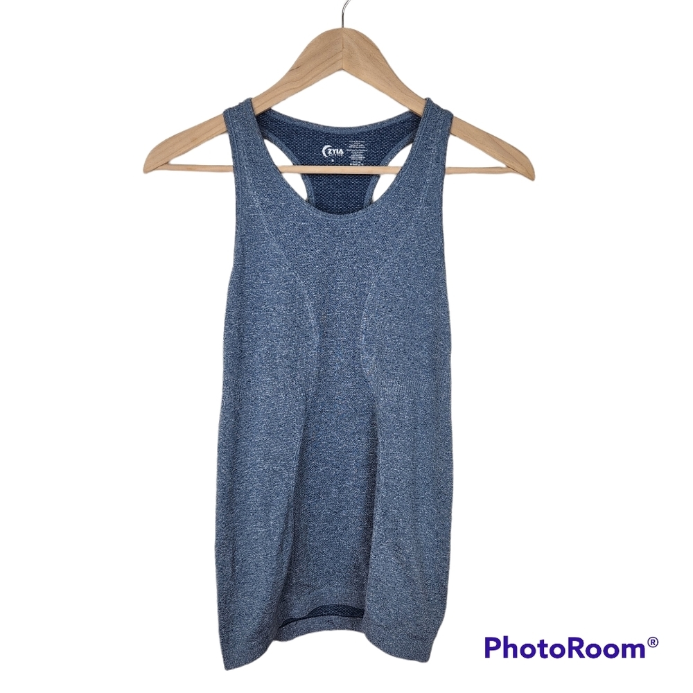 Zyia Active Blue Racerback Athletic Gym Workout Tank Top Sz S